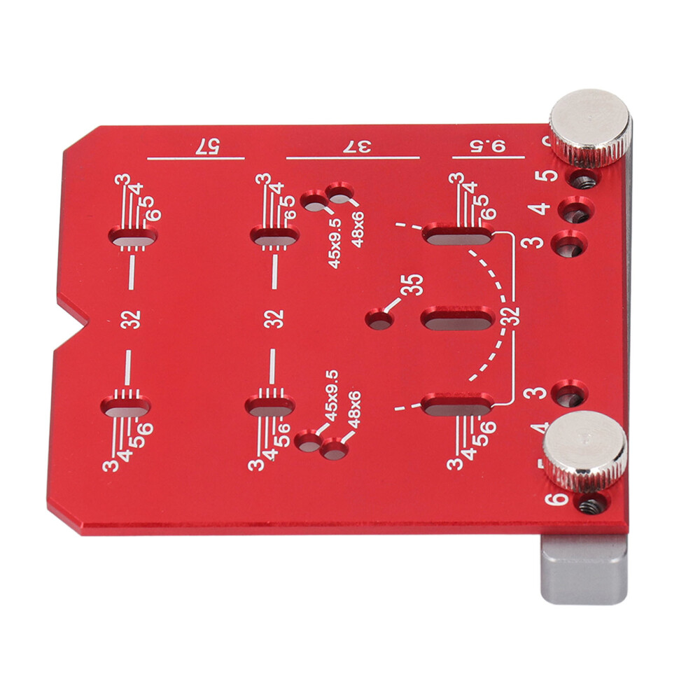 Red 35Mm Hinge Positioning Ruler Aluminium Alloy Adjustable Cabinet Jig 5061385883867