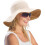 Chapéu de sol feminino de algodão com aba larga e ajuste no queixo. 1