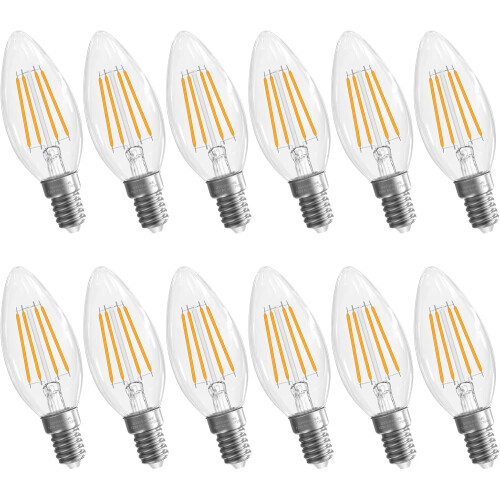 E12 Λαμπτήρας κηροπήγιου 2700K6W600LM90+ CRI Clear B10 Συσκευασία των 12