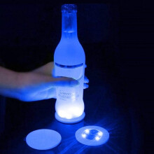 LED Coaster, Light Up Coaster LED Car Coasters Waterproof Acrylic Beer Cocktail Coasters for Parties Weddings Bar Christmas Home Pub