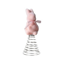 Húsvéti nyuszi dekoráció rózsaszín mintával, 19 cm