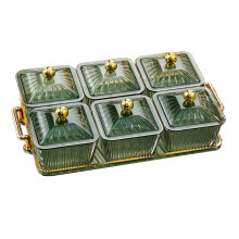 Separate Fruit Plate Serving Dishes 6 Removable Serving Bowl Appetizer Condiment Green
