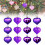 Purple Heart Ornaments Multi-Finish 12 pcs 1
