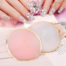 Harz-Nagelkunstpalette mit Goldrand, 2 Stück, Kaffeeweiß
