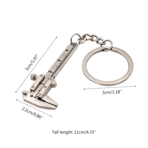 Portable Mini Vernier Calipers Keychain Measuring Gauging Tools for Key Ring Style Simulation Model Ruler Vernier Calipe 2