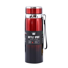 Gourde isotherme en acier inoxydable pour une utilisation en extérieur – Grande capacité (1000 ml), avec bandoulière de transport.
