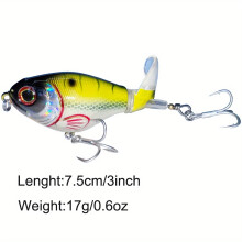 2pc Premium Topwater Fishing Lure w/ Propeller Tail, Rust-Proof Treble Hooks, 3D Holographic Eyes – Compatible with Freshwater & Saltwater