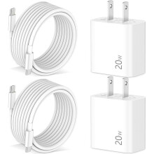 Carregador rápido USB-C ZCPixel 20W (pacote com 2) + cabo de 1,8 m para Google Pixel 9/8/7/6/5/4 e compatível com Galaxy e Android.