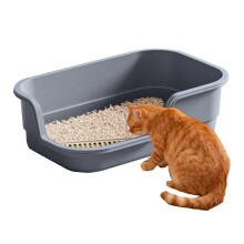 Semi-Enclosed Cat Litter Box with High Sides & Low Entry – Extra Large, Durable, Easy-Clean, Compatible with Indoor Pet Potty