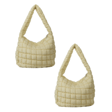 2 bolsos de mano para mujer, bolsos de hombro acolchados, bolso de burbujas plisado, bolso cruzado tipo nube para uso diario.