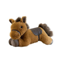 Brown Lying Horse Plush Toy 24 inch with Saddle
