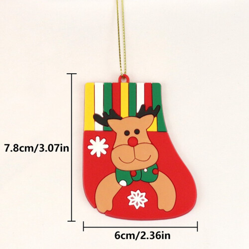 12er-Packung Weihnachtsstrumpf-Ornamente aus Holz 2