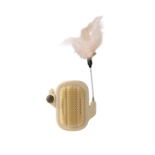 Cat Wall Corner Scratchers Self Groomer, Softer Cat Face Brush for Indoor Grooming Massage Combs for Long & Short Fur Cats, Beige
