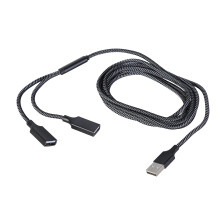 Przewód przedłużający USB męski na podwójny żeński 1m