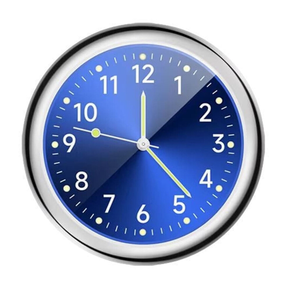 Stick On Dashboard Car Clock Mini Tiny Small Luminous Car Vent Clocks Watch For Dashboard Boat Bike Home (Blue) Blue 9402001168955