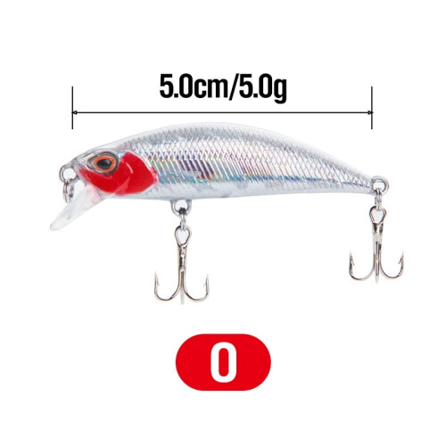 2 Stück 5 g/5 cm Angelköder mit 2 Haken, Oberflächen-Swimbait, 3D-Augen, Minnow-Köder