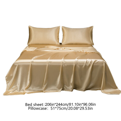 Comforter Set, Microfiber Bedding Set Soft Solid Matte Satin Hotel Silk, Wrinkle-Proof Soft Bed Set for Bedroom Decor 2