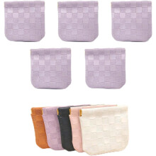 Portable Snap Pouch, 5-Pack No-Zipper Closure Organizer Bags for Makeup, Accessories & Travel Essentials