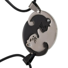 Stainless Steel Cats Pendant Necklace Adjustable Length Neckchain Handmade Clavicle Chain for Pet Lovers and Couples