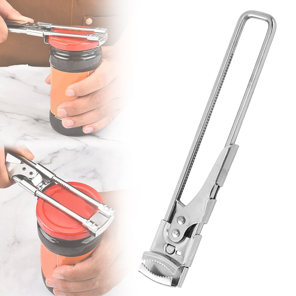 Adjustable Stainless Steel Jar Opener â Multifunctional Lid Gripper for Weak Hands, Compatible with Standard Jars