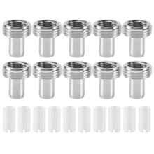 10Pcs Ceramic Tube Sleeves and 10Pcs Metal Head Connector Adapters for Fiber Optic Visual,0k725