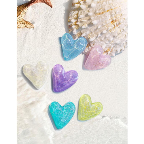 Glitter Heart Fridge Magnets 12 pcs 1