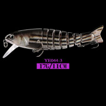 2PC Fishing Lures Jigs Multi-Section Fish Five-Color UV Printed Plastic Hard Lure Set Minnow