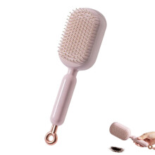 Retractable Cushion Massage Comb, 2026 New Self Cleaning Hair Brush, Anti Static Self Cleaning Hair Brush for Women Men (Pink)