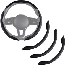 Nappa lederen stuurwielhoes zwart 14,5-15 inch