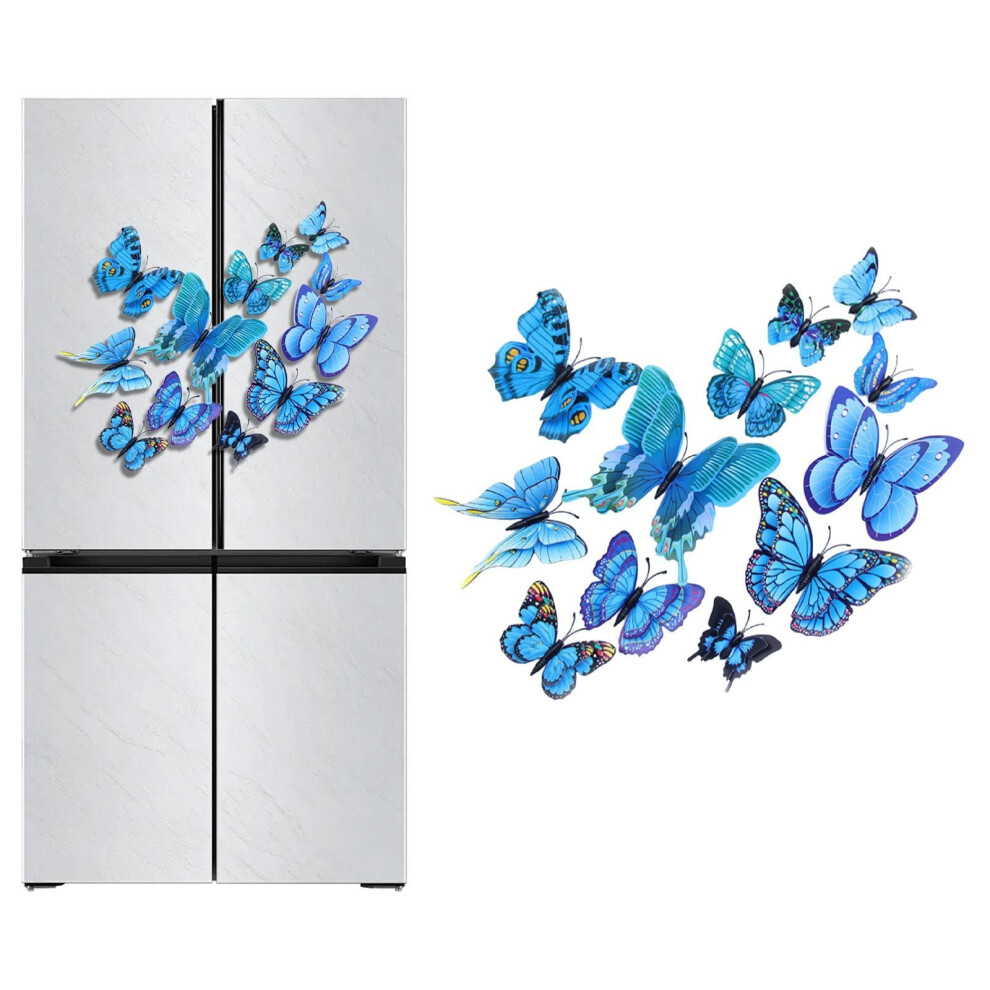 Wall Stickers,3D Lifelike Plastic Butterfly Wall Decals: Transform Your Charming Creativity 12Pcs 9399596127088