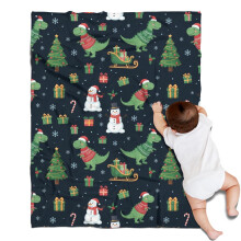 Christmas dinosaur blanket soft lamb wool 30x40 inch