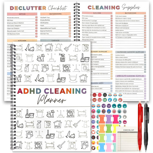 ADHD takarítási tervező napi, heti, havi szervező