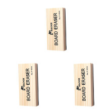 3Pcs Wooden Chalkboard Eraser, Dust-Free, Compatible with Blackboards & Whiteboards, 4.9 x 2.2 in