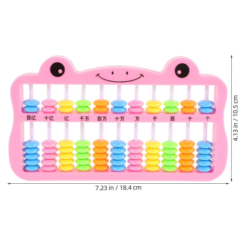 Pink 7Bead Abacus Math Tool for Kids Lightweight Portable Plastic Educational Device for Students 1