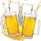 Stevige glazen bierpullen met handvatten, 590 ml, set van 4 1