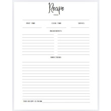 Full-Size Recipe Sheets 50-Pack (8.5x11) - 3-Ring Binder Refills, Farmhouse Design, for DIY Cookbook/Meal Organizer (Home Decor, Kitchen, & Other)