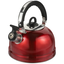 1Set Whistling Kettle For Stove Top Hemispherical Red Wide Opening Design For Families