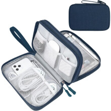 Travel Cable Organizer Pouch, Double Layer Electronic Accessories Carry Case for Cords Chargers Phone and Earphones