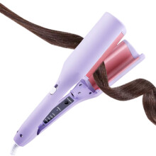 Travel-Sized Hair Curling Iron for Long Hair, Anti-Scald, Ergonomic Handle, Ionic, 15-Second Heat, Compatible with Home/Salon/Dorm/Hotel