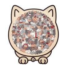135-Piece Morandi Cat-Shaped Wooden Jigsaw Puzzle – Cute Animal Design, Creative Gift for Puzzle & Cat Lovers