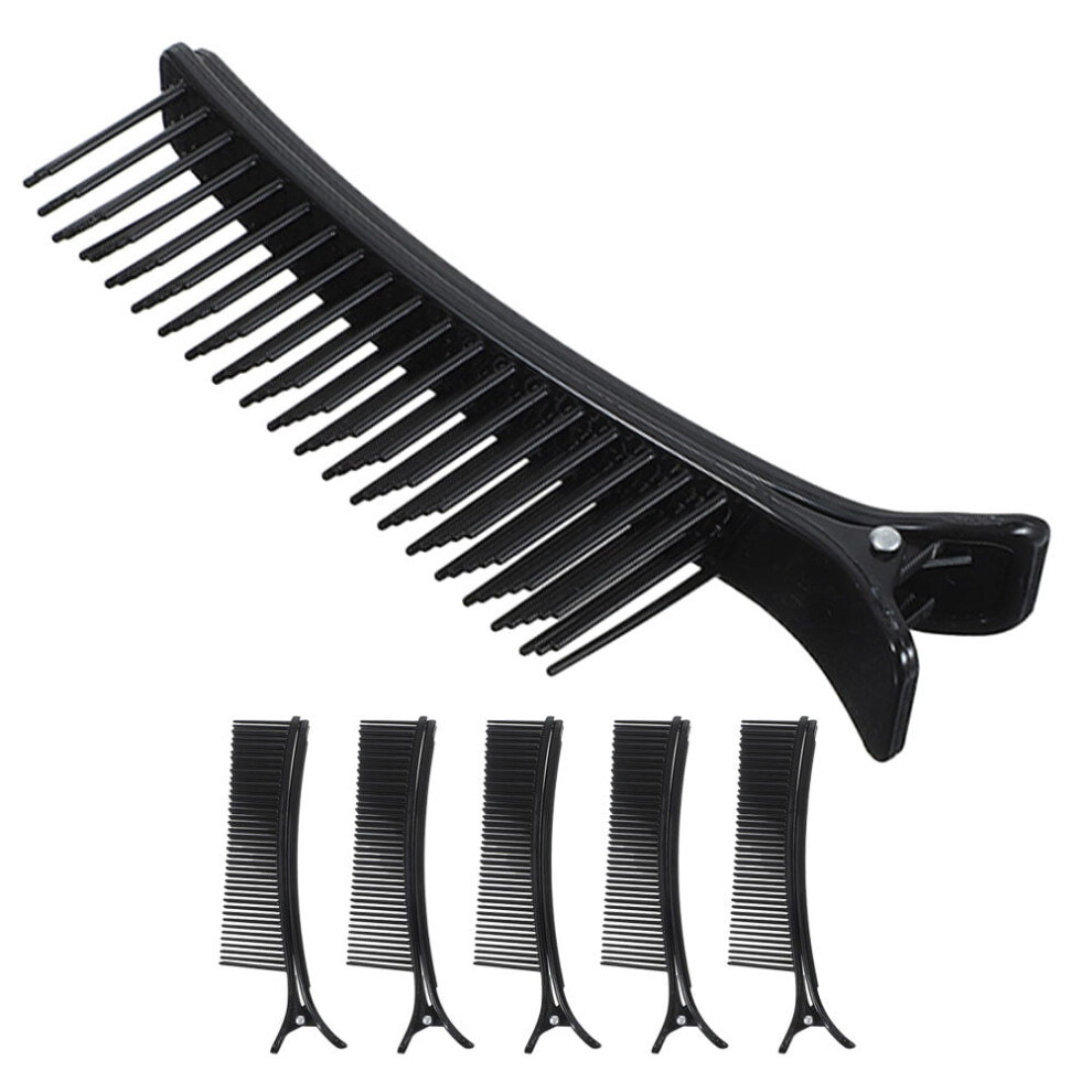 Unisex Black 6Pcs Hair Styling Clips Salon Sectioning Hairdressing Clamps For Professional Use