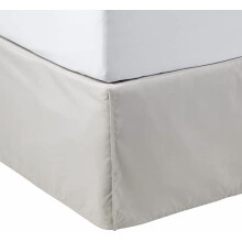 Lightweight Pleated Bed Skirt, Queen, Light Grey, Solid