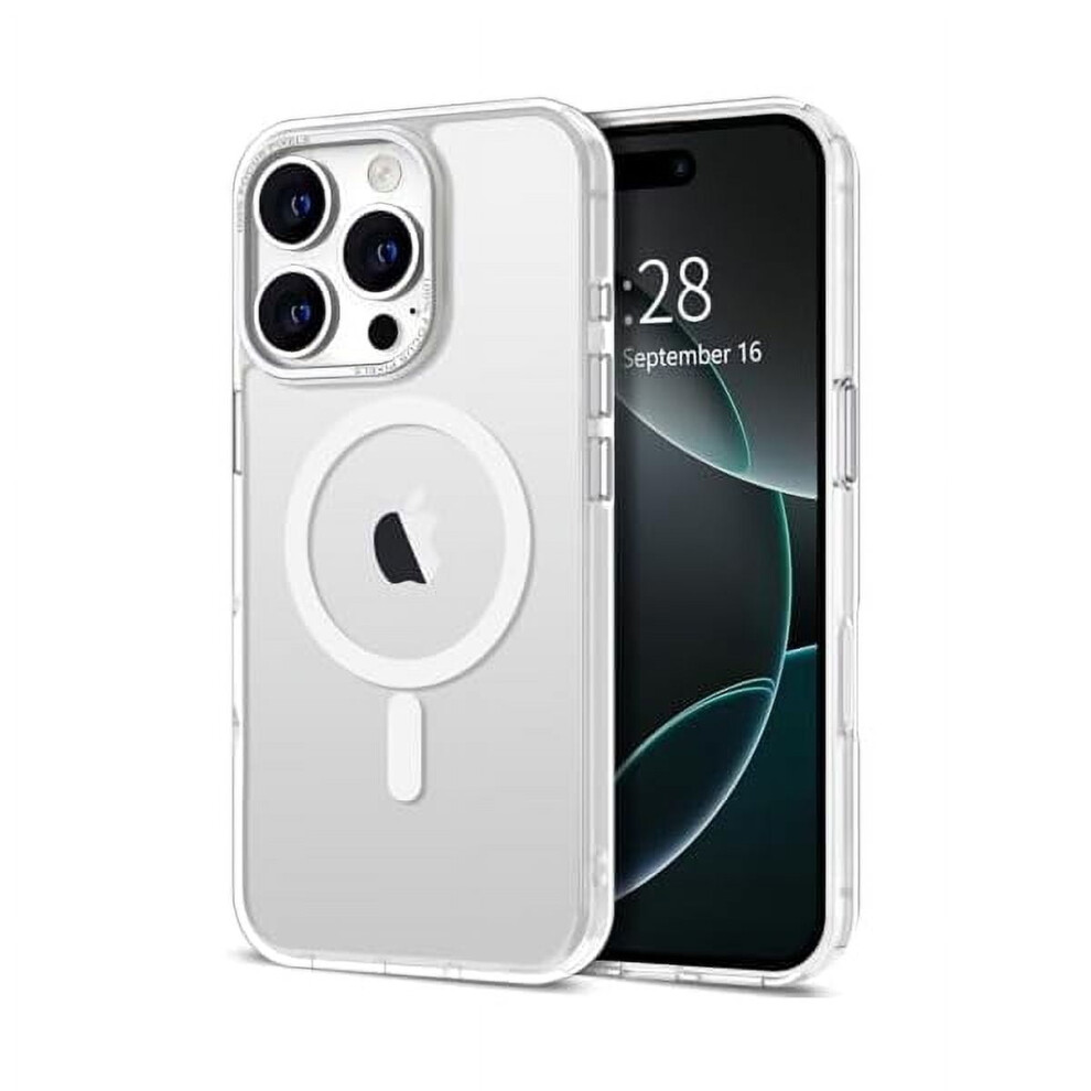 Fu2140 Magnetic Translucent Matte Case For Iphone 16 Pro (6.3") Â Compatible With Magsafe, Slim Shockproof Bumper, Frosted White 9399596130361