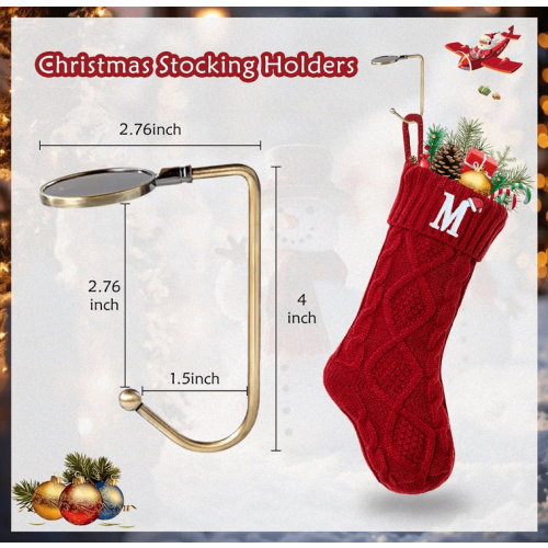 Pet Christmas Stocking Letter S Monogram Large Knit Bone 2