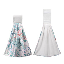 Kitchen Hanging Towel,Hand Tie Towels with Loop,Surface Soft Tea Bar Dish Towel for Bathroom Laundry Room Decor