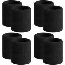 8pcs Moisture-Wicking Cotton Terry Sweatbands for Men & Women – Compatible with Tennis, Basketball, Running, Gym