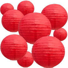 White Paper Lanterns Asian-style Party Decor 10 pcs