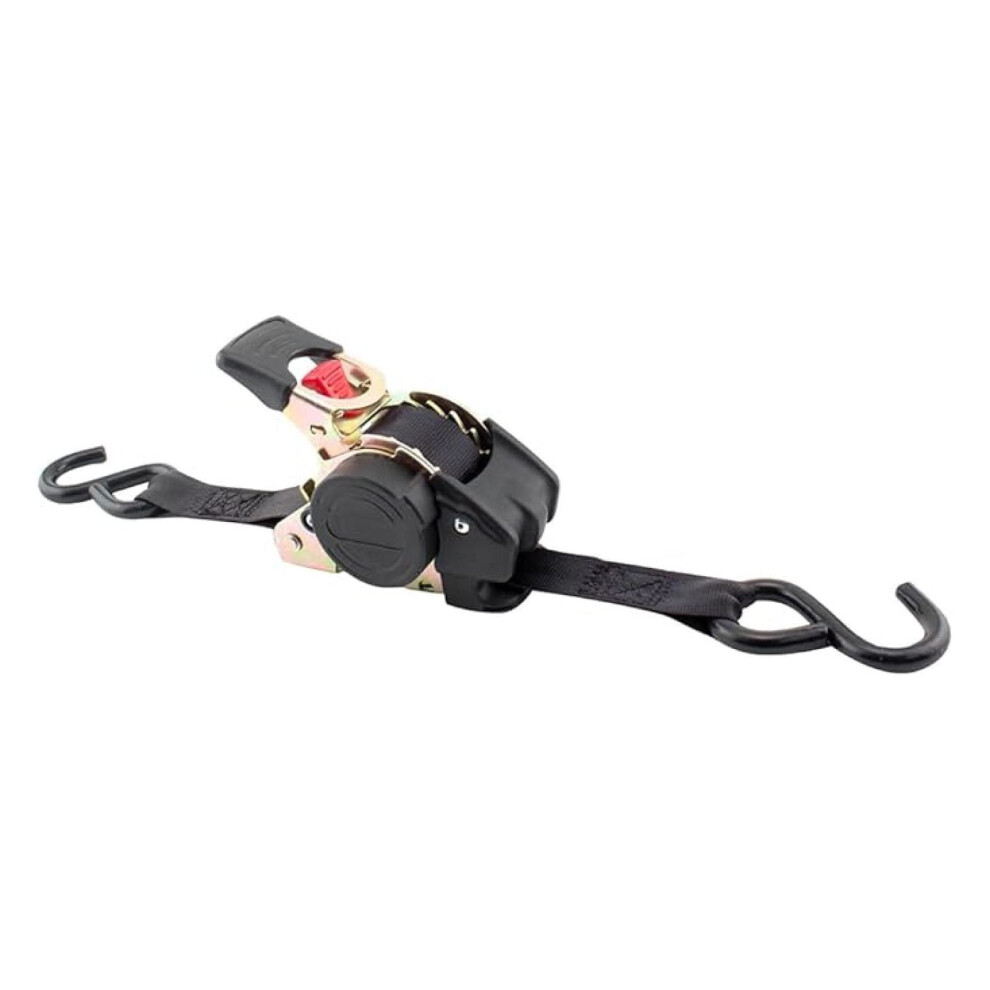Retractable Ratchet Straps 1" X 6Ft (2 Pack), 1500Lb Capacity, Black Polyester With J-Hooks Â Compatible With Trucks, Trailers & Cargo 9399596609119