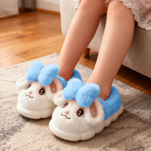 Cozy Winter Girls Slippers With Adorable Rabbit Design Soft Sole Indoor Shoes For Toddlers And Kids Warm Lined Home Footwear For Cold Weather Comfort
