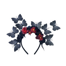 Haarband met vlinder- en bloemenmotief, etnische hoofdband, 3D-ontwerp
